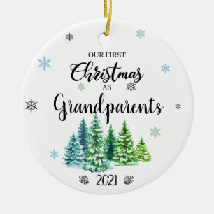 Unsere ersten Weihnachten als Großeltern Keramik  Ornament