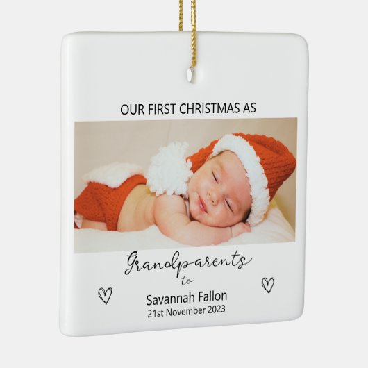 Unsere ersten Weihnachten als Großeltern Keramikornament (Rechts)