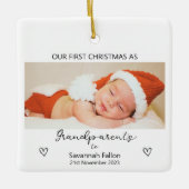 Unsere ersten Weihnachten als Großeltern Keramikornament (Vorderseite)