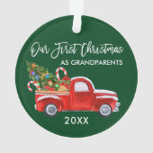 Unsere ersten Weihnachten als Großeltern LKW Candy Ornament (Rückseite)