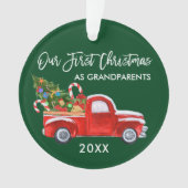 Unsere ersten Weihnachten als Großeltern LKW Candy Ornament (Vorderseite)