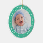 Unsere ersten Weihnachten als Großeltern modern ei Keramik Ornament (Rechts)