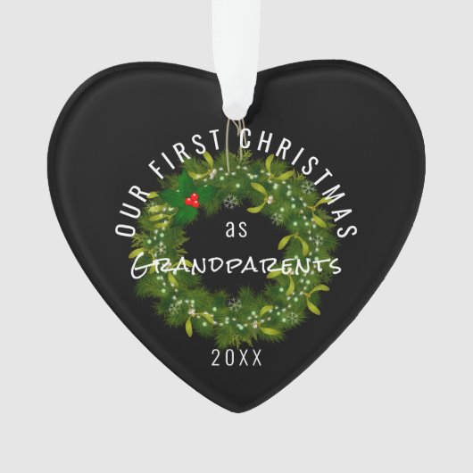 Unsere ersten Weihnachten als Großeltern Moderne M Ornament (Vorderseite)