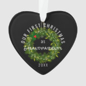 Unsere ersten Weihnachten als Großeltern Moderne M Ornament (Rückseite)