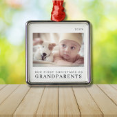 Unsere ersten Weihnachten als Großeltern Moderne Ornament Aus Metall