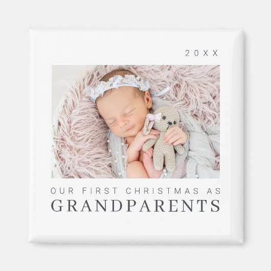 Unsere ersten Weihnachten als Großeltern Moderner Magnet (Vorne)