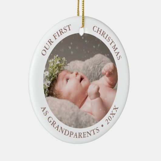 Unsere ersten Weihnachten als Großeltern Modernes Keramik Ornament (Rechts)