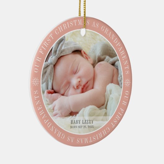 Unsere ersten Weihnachten als Großeltern Modernes Keramik Ornament (Rechts)