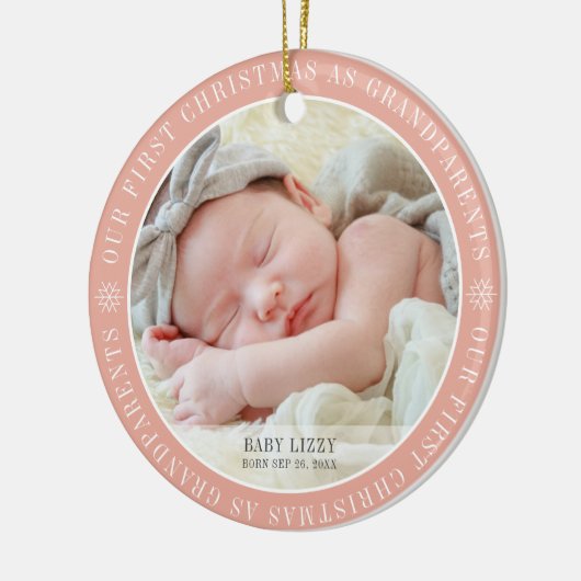 Unsere ersten Weihnachten als Großeltern Modernes Keramik Ornament (Links)