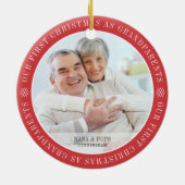 Unsere ersten Weihnachten als Großeltern Modernes Keramik Ornament (Hinten)