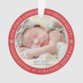 Unsere ersten Weihnachten als Großeltern Modernes Ornament (Vorderseite)