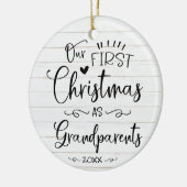 Unsere ersten Weihnachten als Großeltern Niedlich  Keramik Ornament (Links)