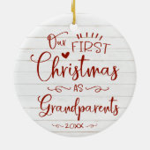 Unsere ersten Weihnachten als Großeltern Niedlich  Keramik Ornament (Hinten)