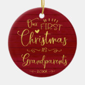 Unsere ersten Weihnachten als Großeltern Niedlich Keramik Ornament (Vorne)