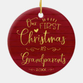 Unsere ersten Weihnachten als Großeltern Niedlich Keramik Ornament (Hinten)
