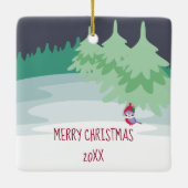 Unsere ersten Weihnachten als Großeltern Niedlich Keramikornament (Rückseite)