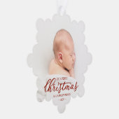 Unsere ersten Weihnachten als Großeltern Ornament Karte (Rechts)