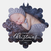 Unsere ersten Weihnachten als Großeltern Ornament Karte (Rückseite)
