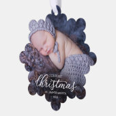 Unsere ersten Weihnachten als Großeltern Ornament Karte (Linke Ecke)