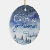 Unsere ersten Weihnachten als Großeltern-Ornament Keramik Ornament (Rechts)