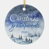 Unsere ersten Weihnachten als Großeltern-Ornament Keramik Ornament (Vorne)