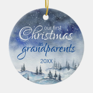 Unsere ersten Weihnachten als Großeltern-Ornament Keramik Ornament