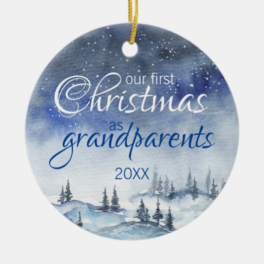 Unsere ersten Weihnachten als Großeltern-Ornament Keramik Ornament (Vorne)