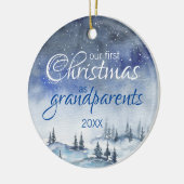 Unsere ersten Weihnachten als Großeltern-Ornament Keramik Ornament (Links)