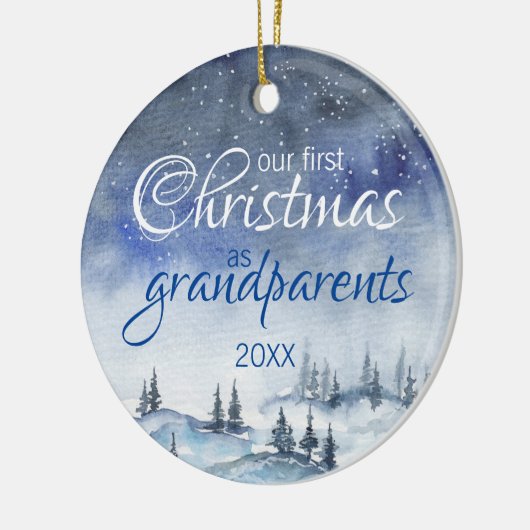 Unsere ersten Weihnachten als Großeltern-Ornament Keramik Ornament (Links)