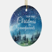 Unsere ersten Weihnachten als Großeltern-Ornament Keramik Ornament (Rechts)