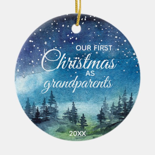 Unsere ersten Weihnachten als Großeltern-Ornament Keramik Ornament (Vorne)