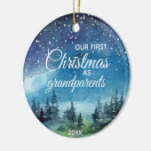 Unsere ersten Weihnachten als Großeltern-Ornament Keramik Ornament (Links)