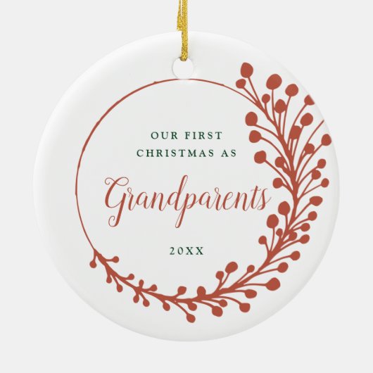 Unsere ersten Weihnachten als Großeltern Personali Keramik Ornament (Hinten)