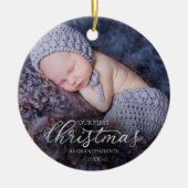 Unsere ersten Weihnachten als Großeltern Silberstr Keramik Ornament (Vorne)