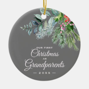 Unsere ersten Weihnachten als Großeltern Watercolo Keramik Ornament