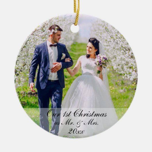 Unsere ersten Weihnachten als Herr. & Frau 2 Foto Keramik Ornament (Vorne)