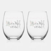 Unsere ersten Weihnachten als Herr & Frau, Weinglas Ohne Stiel (Rückseite)