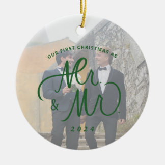 Unsere ersten Weihnachten als Herr. & Mr. Foto Keramik Ornament