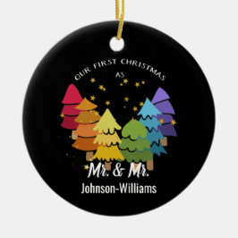 Unsere ersten Weihnachten als Herr. & Mr. Rainbow  Keramik Ornament