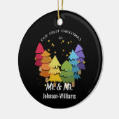 Unsere ersten Weihnachten als Herr. & Mr. Rainbow  Keramik Ornament (Links)