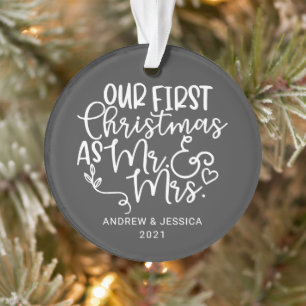 Unsere ersten Weihnachten als Herr. & Mrs. Hochz Ornament