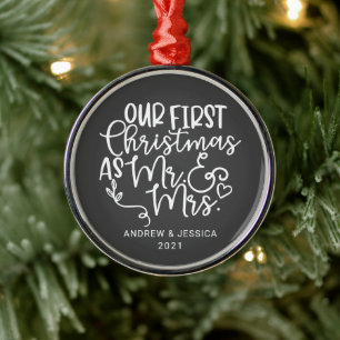 Unsere ersten Weihnachten als Herr. & Mrs. Hochz Ornament Aus Metall