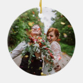 Unsere ersten Weihnachten als Herr. & Mrs. mit Fot Keramik Ornament (Hinten)