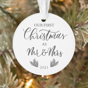 Unsere ersten Weihnachten als Herr. & Mrs. mit Fot Ornament
