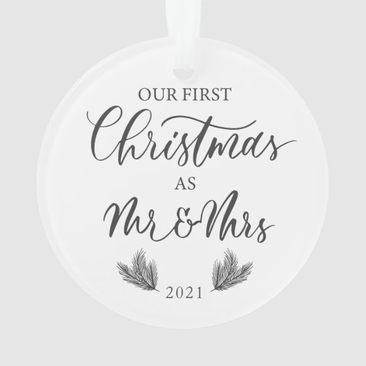 Unsere ersten Weihnachten als Herr. & Mrs. mit Jah Ornament (Rückseite)