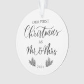 Unsere ersten Weihnachten als Herr. & Mrs. mit Jah Ornament (Vorderseite)