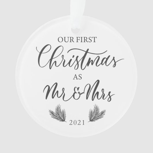 Unsere ersten Weihnachten als Herr. & Mrs. mit Jah Ornament (Vorderseite)