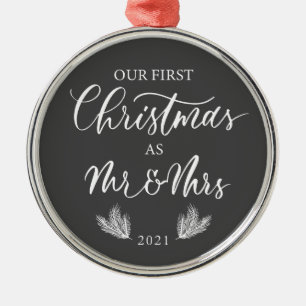 Unsere ersten Weihnachten als Herr. & Mrs. mit Jah Ornament Aus Metall