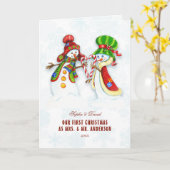 Unsere ersten Weihnachten als Herr. & Mrs. Niedlic Karte (Gelbe Blume)