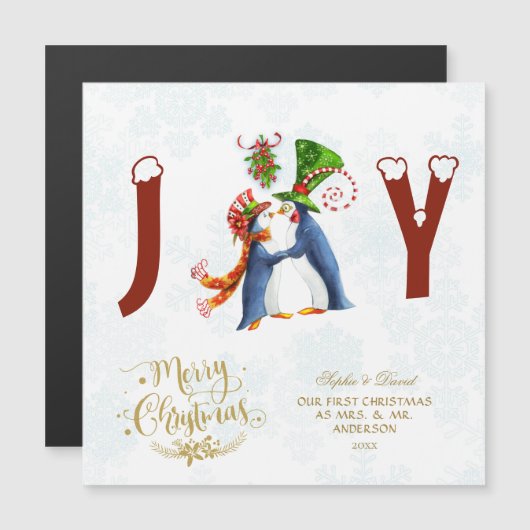 Unsere ersten Weihnachten als Herr. & Mrs. Niedlic Magnetkarte (Vorne/Hinten)